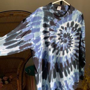 Vintage Hand Dyed -Long Sleeve Blue Swirl